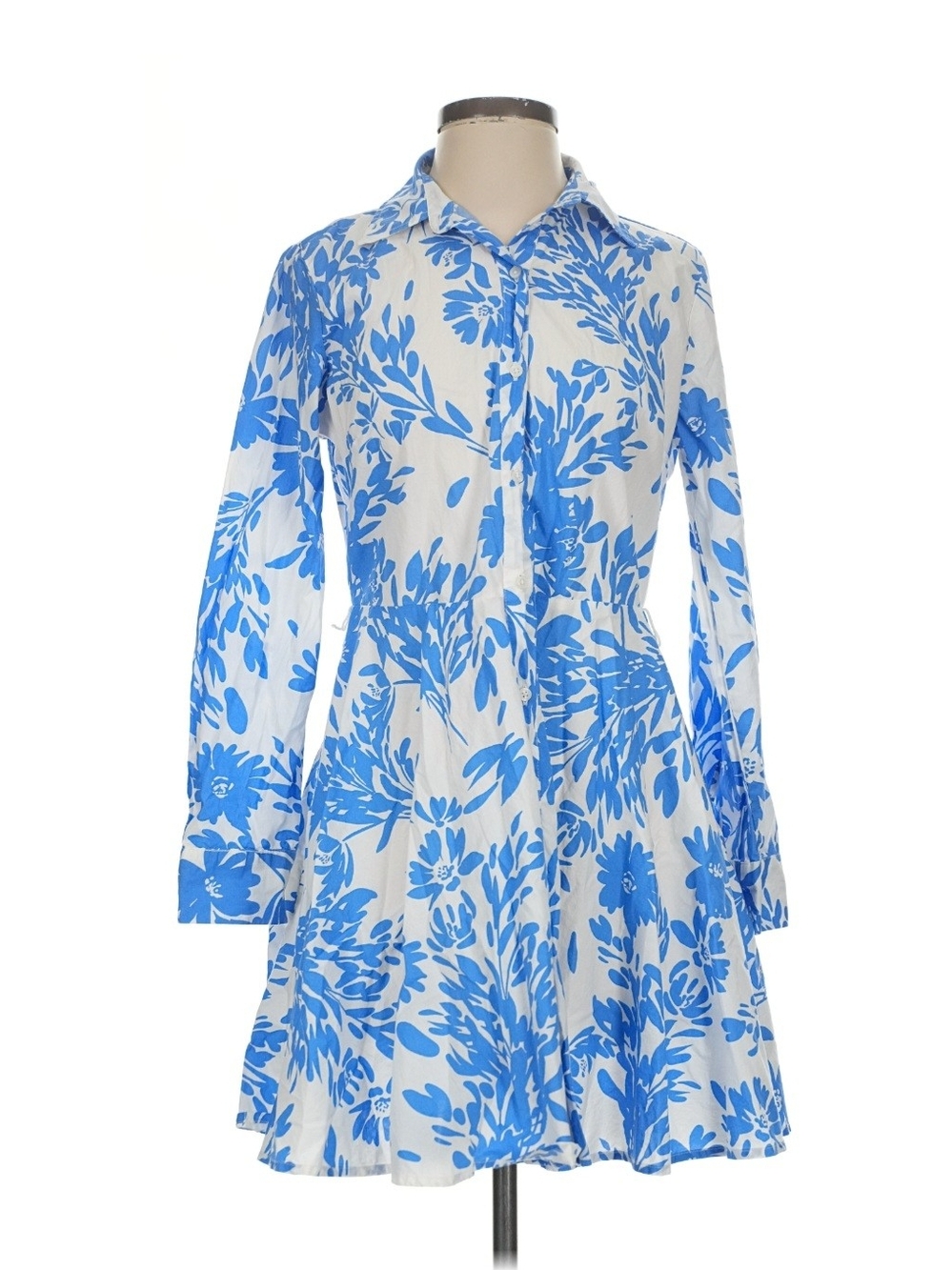 Target White and Blue Floral Button-Front Mini Dress